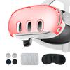 For Meta Quest 3 Headset Q 3 Host Crystal Case Lens Cover Tempered Film Rocker Cap Strong Protection VR Accessories