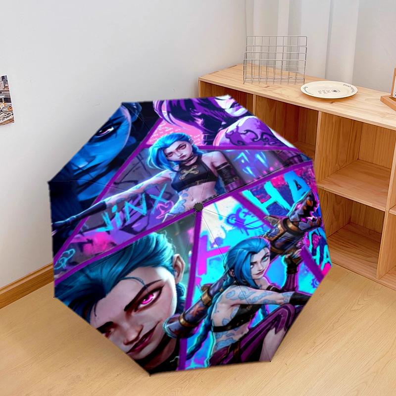 1 шт. Автоматический зонт Jinx - Подходит для путешествий, улицы, портативный зонт, подарок на день рождения, повседневные принадлежности