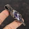 Подвеска Chevron Amethyst, подвеска из медной проволоки, подвеска с драгоценным камнем, уникальное медное украшение, подвеска ручной работы, подвеска из проволоки, подарок для жены
