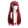 Blood Red Straight Bangs Braid Long Straight Hair Synthetic Wig Anime Devil COS Wig Synthetic Party Party Wig