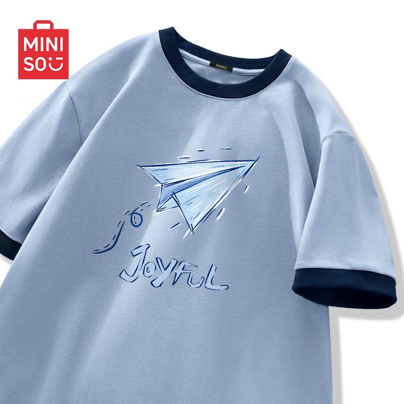 MINISO Мужская летняя хлопковая футболка свободного кроя 2025 года