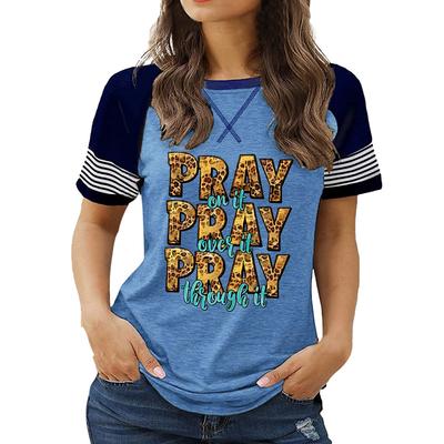 Последние новинки женской моды больших размеров: Топ с круглым вырезом и короткими рукавами с цветочным принтом на лето