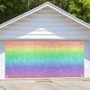 Colorful Rainbow Printed Garage Door Decorations Background (No Glitter) Party Photography Backdrop Kids Girl Princess Birthday Outdoor Banner Party