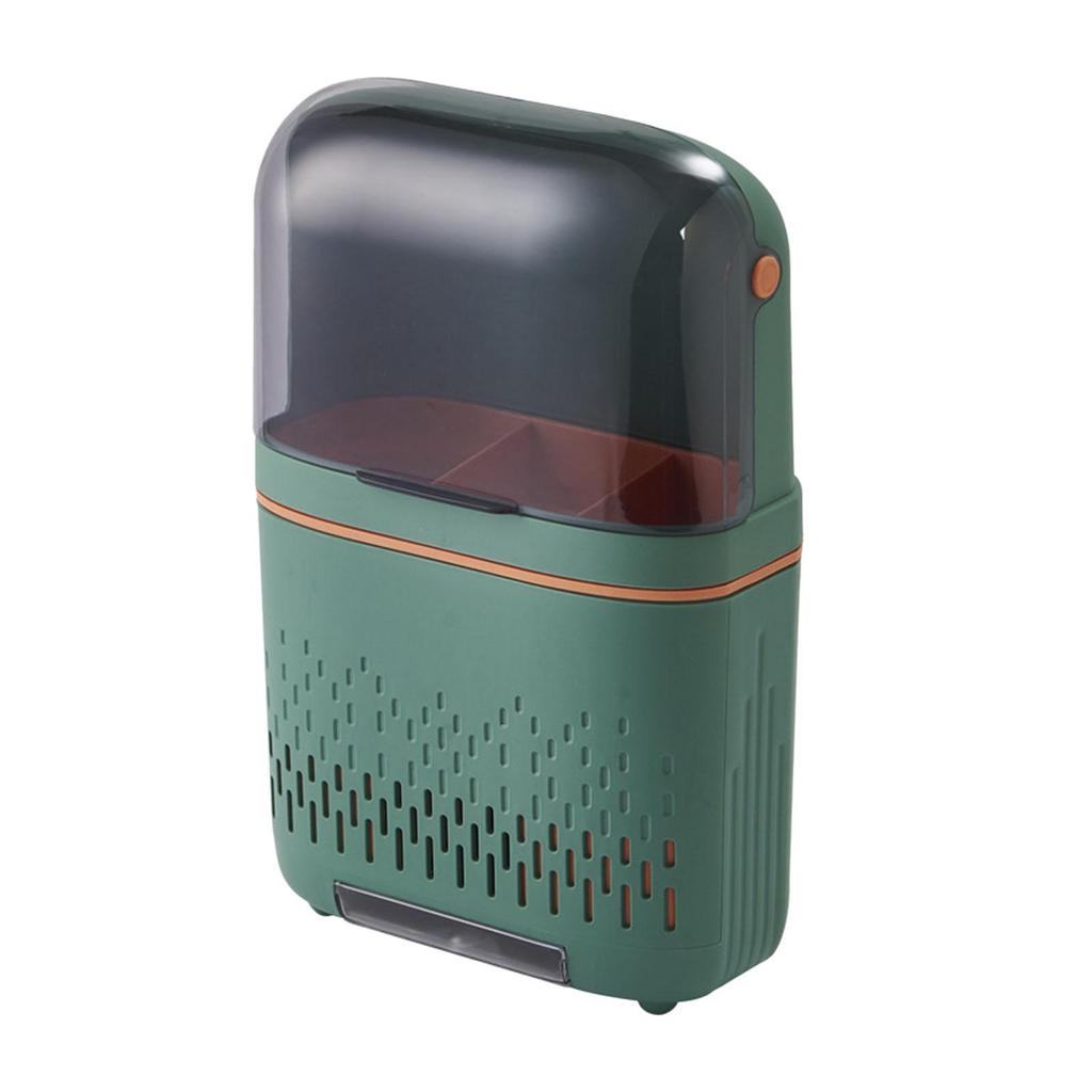 Chopstick Holder Compartmental Storage Organizer Multiuse Organizer with Dustproof Cover Tableware Drainer for Bathroom Kitchen