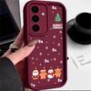 Cute Christmas Elk Snowman Phone Cover For Samsung S25 S24 FE S23 S22 Ultra S21 A54 A34 A55 A52 A35 A14 Santa Matte Silicone Shockproof Soft Slim Case