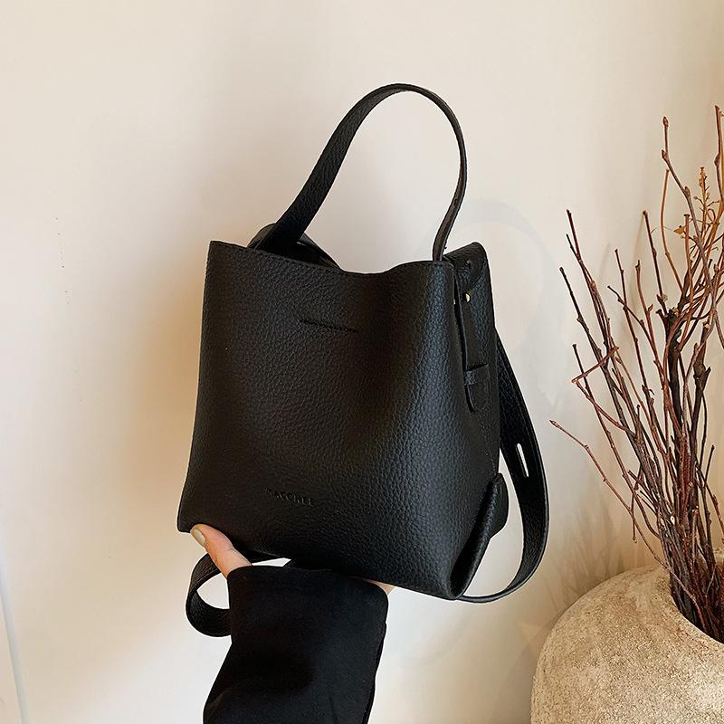 Сумка-тоут с узором личи, женская новая трендовая нишевая сумка-ведро, универсальная сумка через плечо и мессенджер, оптом