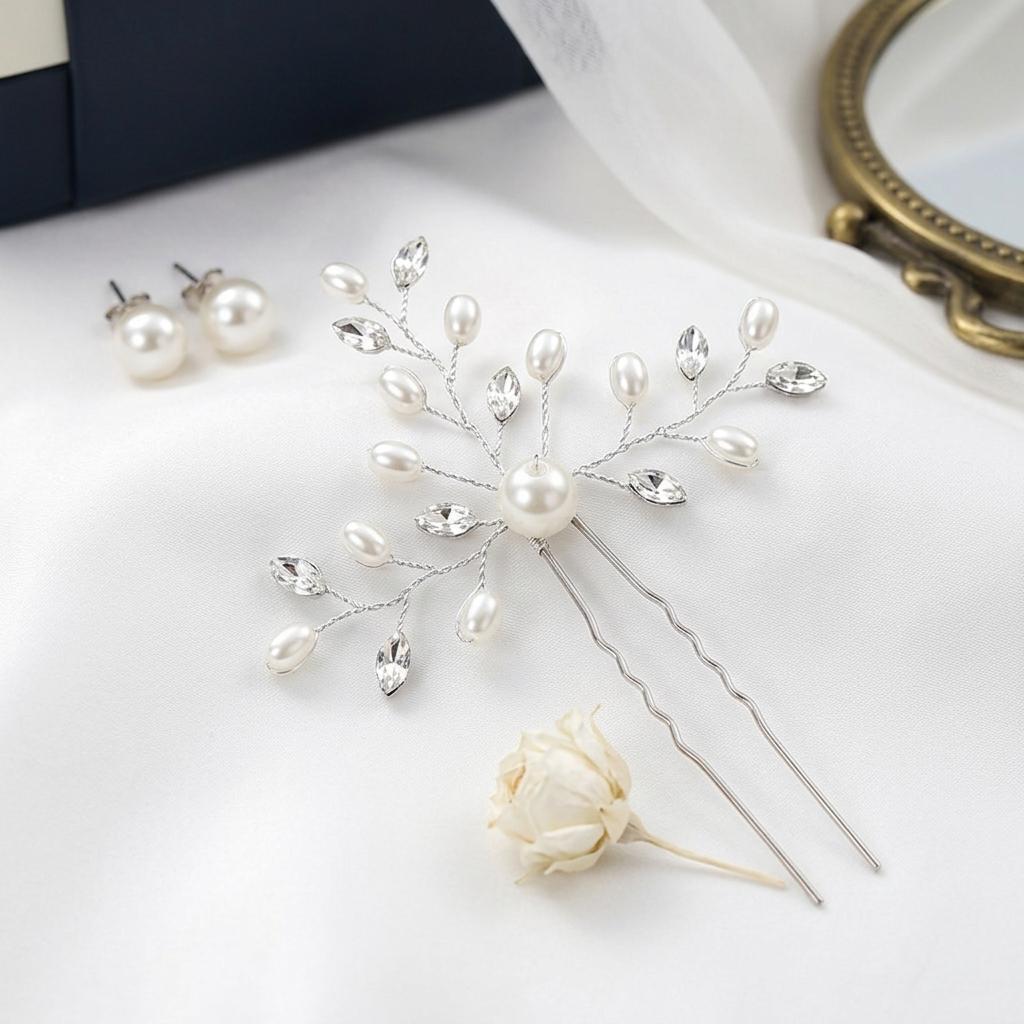 Bridal Hair Comb With Pearls And Rhinestones Wedding Hair Accessories For Bridal Hairstyles