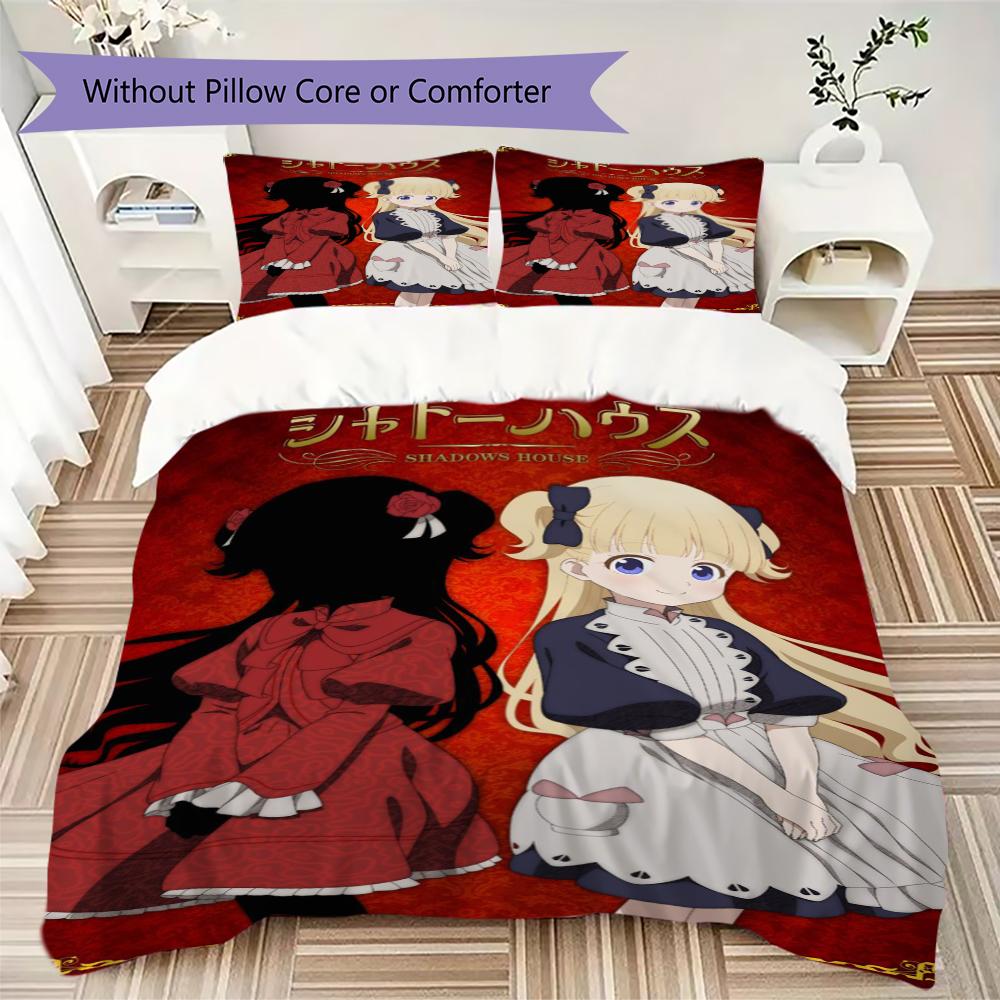 Shadows House Pattern Bedding uilt Set uilt Cover Pillowcase Home Decoration Birthday Gift (1 * duvet cover + 2 * pillowcase without core)153