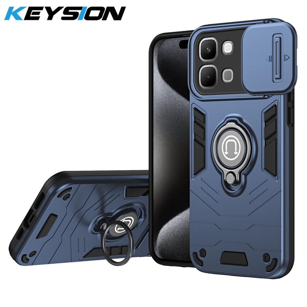 KEYSION Ударопрочный чехол-бампер с кольцом-подставкой для Infinix Note Edge 5G, чехол-книжка с защитой шторки камеры для Infinix Note Edge 5G