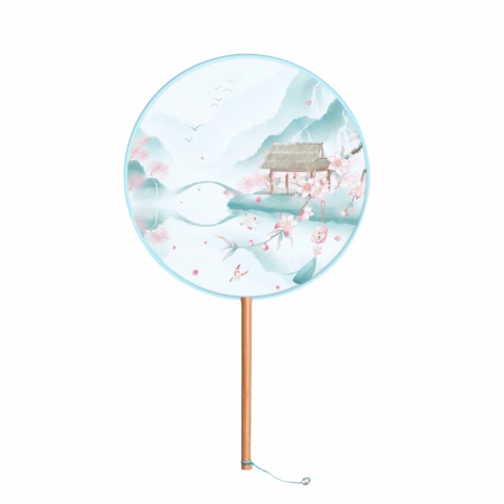 Silk Material Chinese Round Hand Fan Embroidery Design Cheongsam Tang Suit Fan  Wedding Ceremony