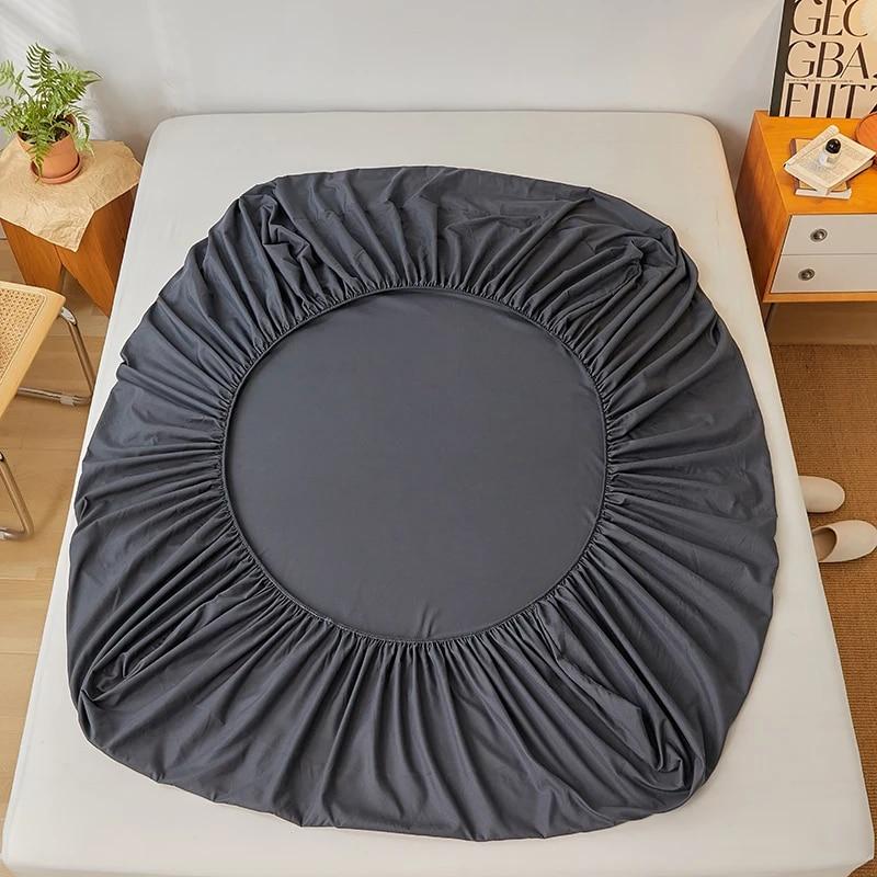 Хлопковая простыня с резинками, однотонные, нескользящие, прочные наматрасники для двуспальной кровати размера «king-size», 140/160/200/220 см