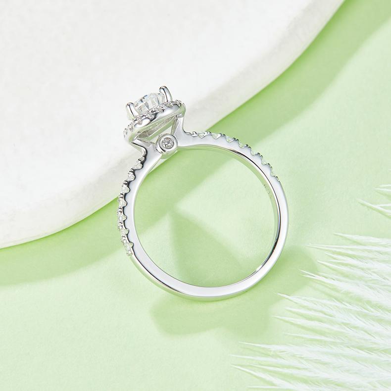 Jewelry Supplier Women Promise Pear Cut 925 Sterling Silver 1CT Moissanite Ring With Gra Certificate