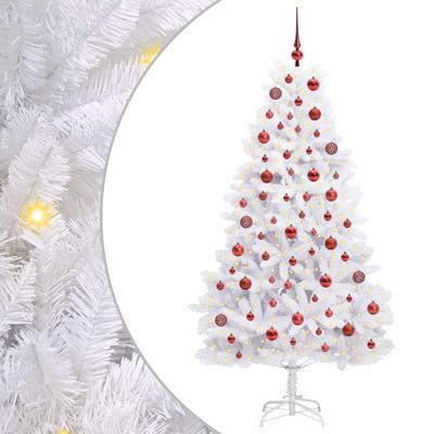 Artificial Foldable Christmas Tree White 180 Cm PVC and Steel