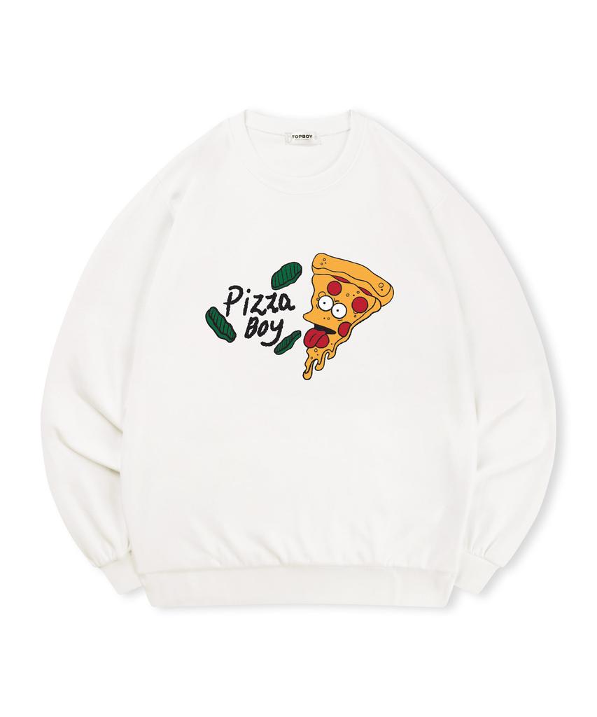 TOPBOY [Non-Fleece Or Fleece] Pizza Boy Printed Sweatshirt (Type A)