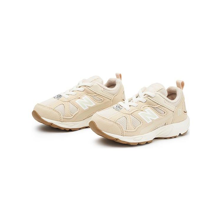 New Balance NB 878 Comfortable Versatile Shock Absorbing Durable Low Top Walking Shoes Baby Shoes Off-White Brown IV878EC1