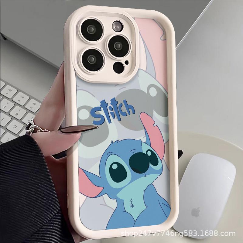 Мультяшный чехол для телефона Stitch & Angel для пары на iPhone 15 Pro Max, 13/14, XR, 12