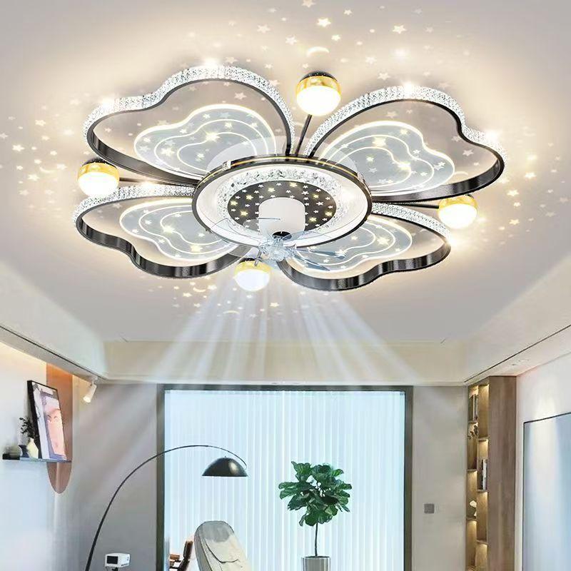 Люстра для гостиной, невидимый потолочный вентилятор, лампа, роскошный вентилятор Starlight