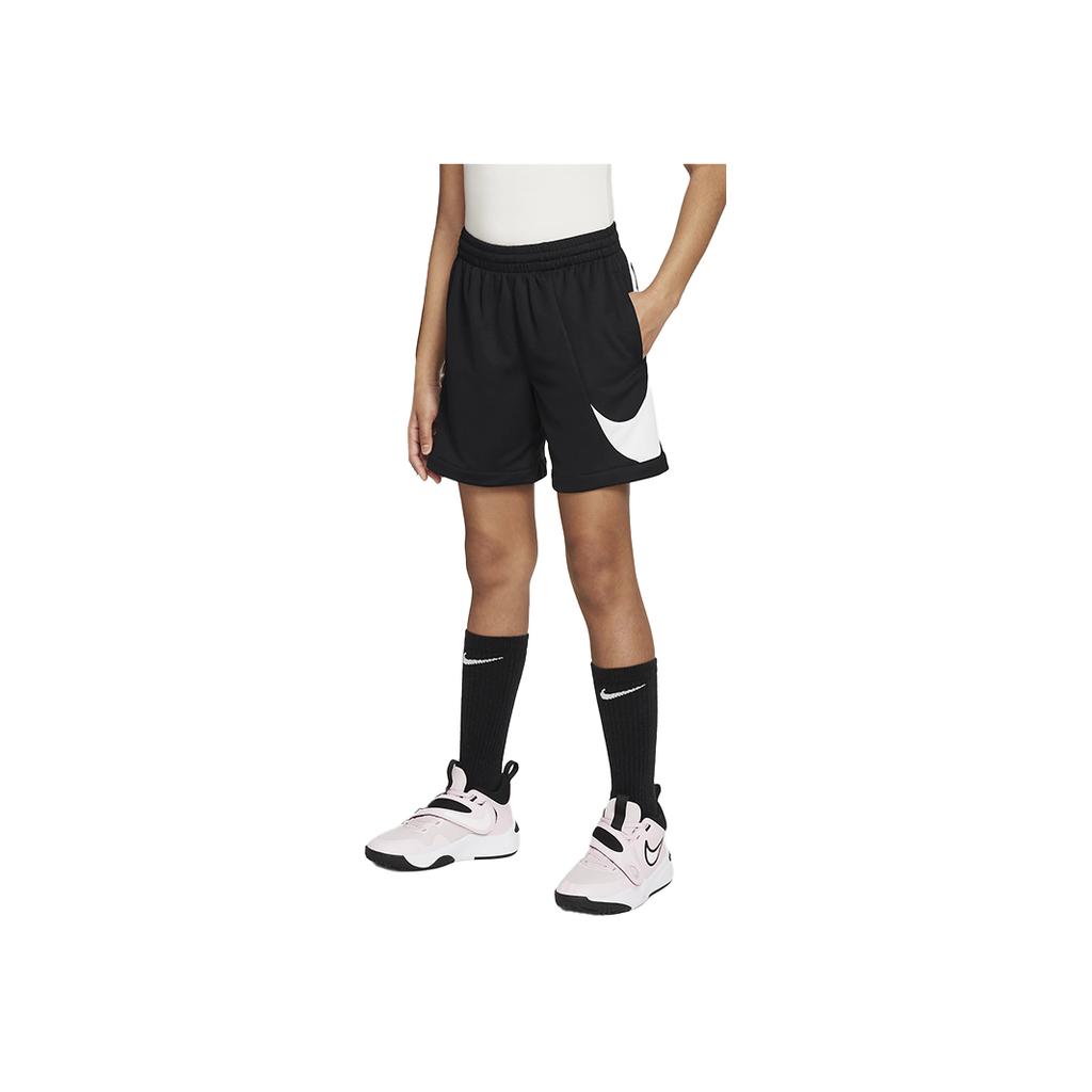 Nike Шорты тренировочные детские удобные дышащие повседневные с логотипом в стиле колор-блок Черные FV0269010