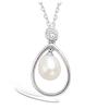 [J8620] - Silver Pendant 'Sissi' Silver-white (rhodium-plated) - 23x12 Mm