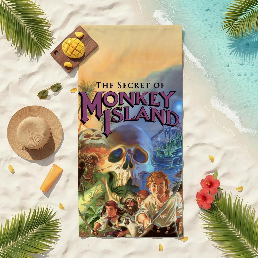 Полотенце Return To Monkey Island Мягкое для Бассейна Подарок для Путешествий Тренажерного Зала Душа Кемпинга Быстросохнущее Спортивное Пляжное Полотенце