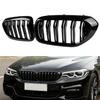 Zealhot Передние ноздри, совместимые с BMW 5 серии 550i, черная решетка радиатора, G30, G31, G38, 525i, 530i, 540i, (2018-2020), (глянцевый (двойной))