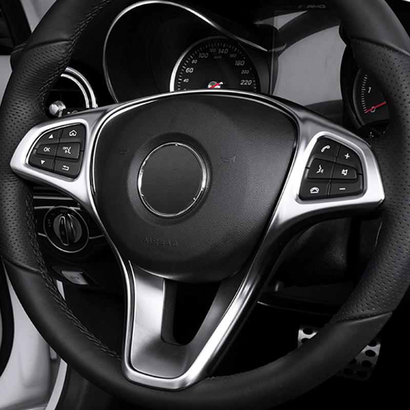 Автомобильный руль, кнопка, рамка, декоративная наклейка, отделка для Mercedes Benz CE W205 W213 GLC X253, класс интерьера