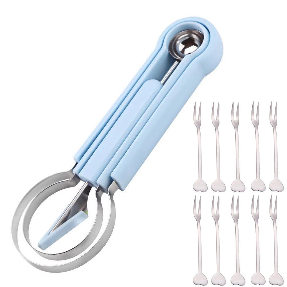 Набор ножей для карвинга по арбузу из нержавеющей стали с двусторонней ложкой для фруктовых шариков