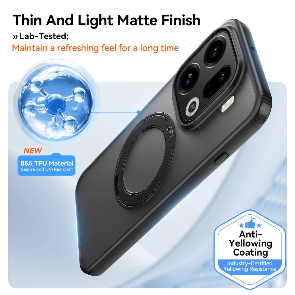 360° Вращающийся Магнитный Металлический Стенд Чехол для Телефона Для OPPO Find X9 Pro X9s X9Ultra Полупрозрачный Матовый Ударопрочный Чехол Coque Fundas