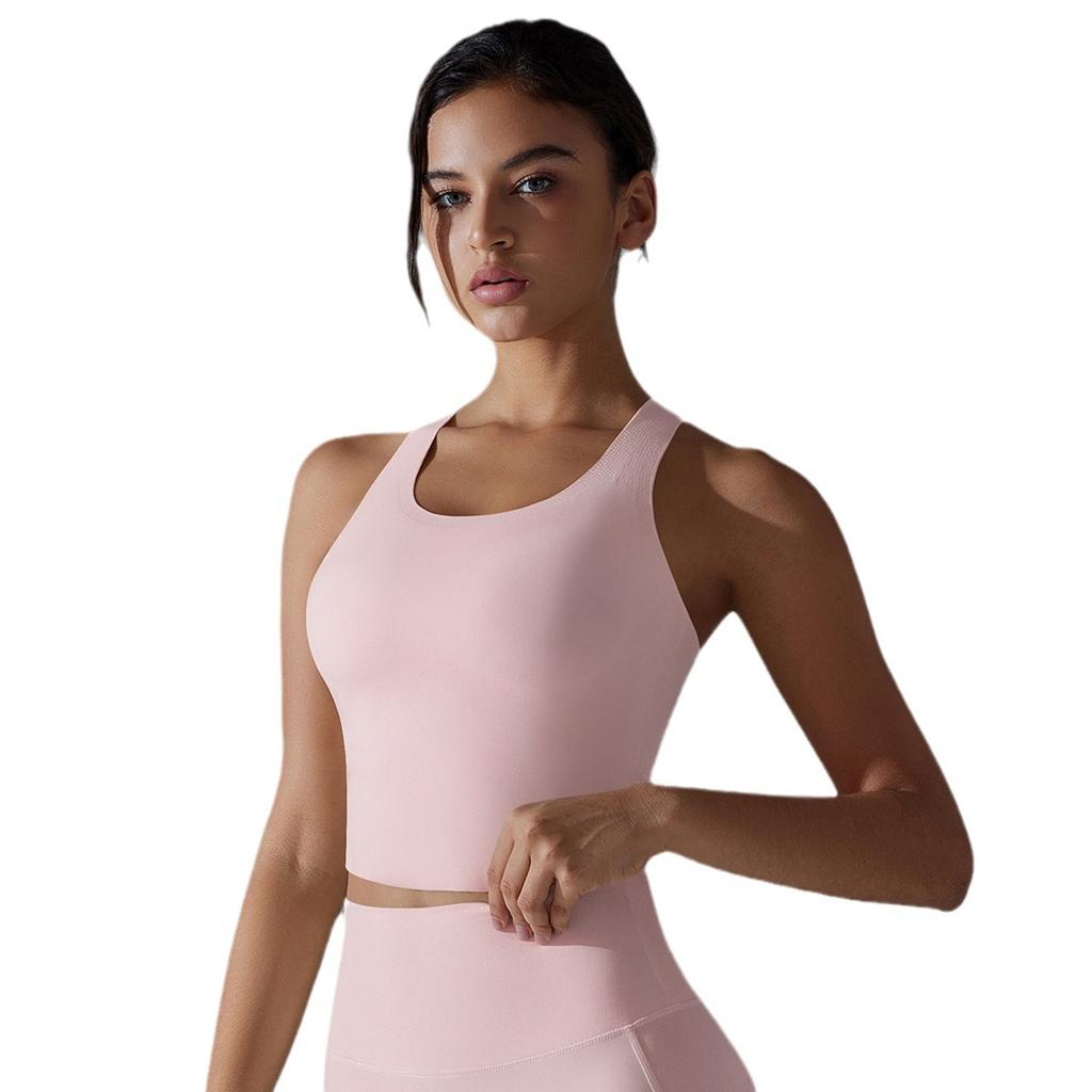 Новый корректирующий фигуру йога-топ с открытой спиной, бесшовный спортивный бюстгальтер, быстросохнущий топ для бега и фитнеса для женщин