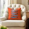 Sardines Art Cushion Cover Natural Linen Organic Fabric DoubleSided Printing Couch Pillow Covers Home Decor