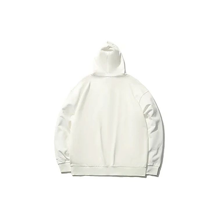 Li Ning Sports Fashion Series Вышитый свободный пуловер с капюшоном унисекс толстовки Off-White AWDT583-2
