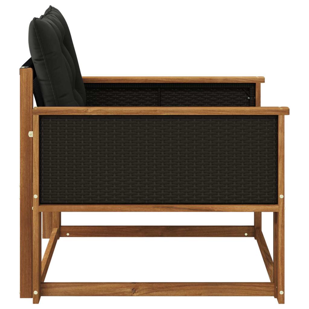 Outdoor Middle Sofa Solid Acacia Wood and Textilene Natural