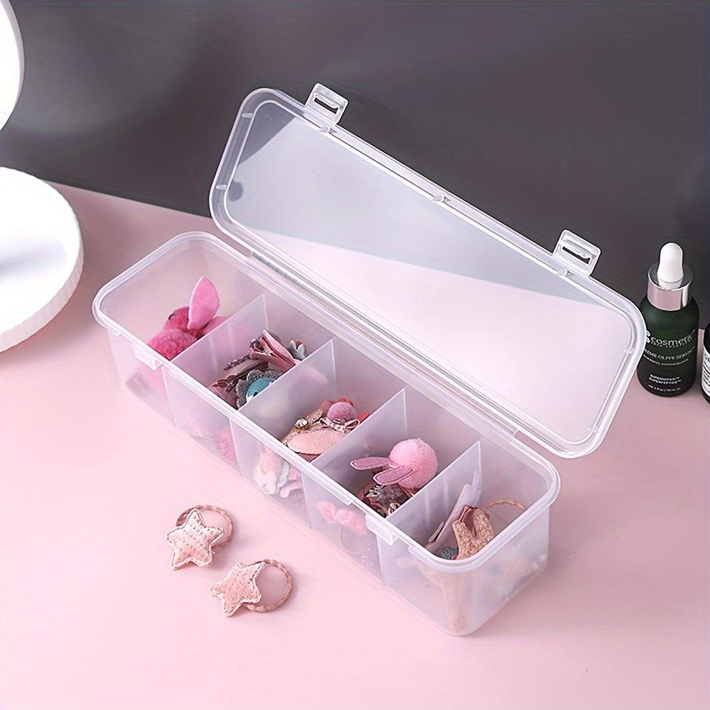 Transparent Cell Storage Box, Multi-Functional 5-Cell Storage Box, Suitable For Jewelry, Hair Band, Hair Clip Arrangement Box