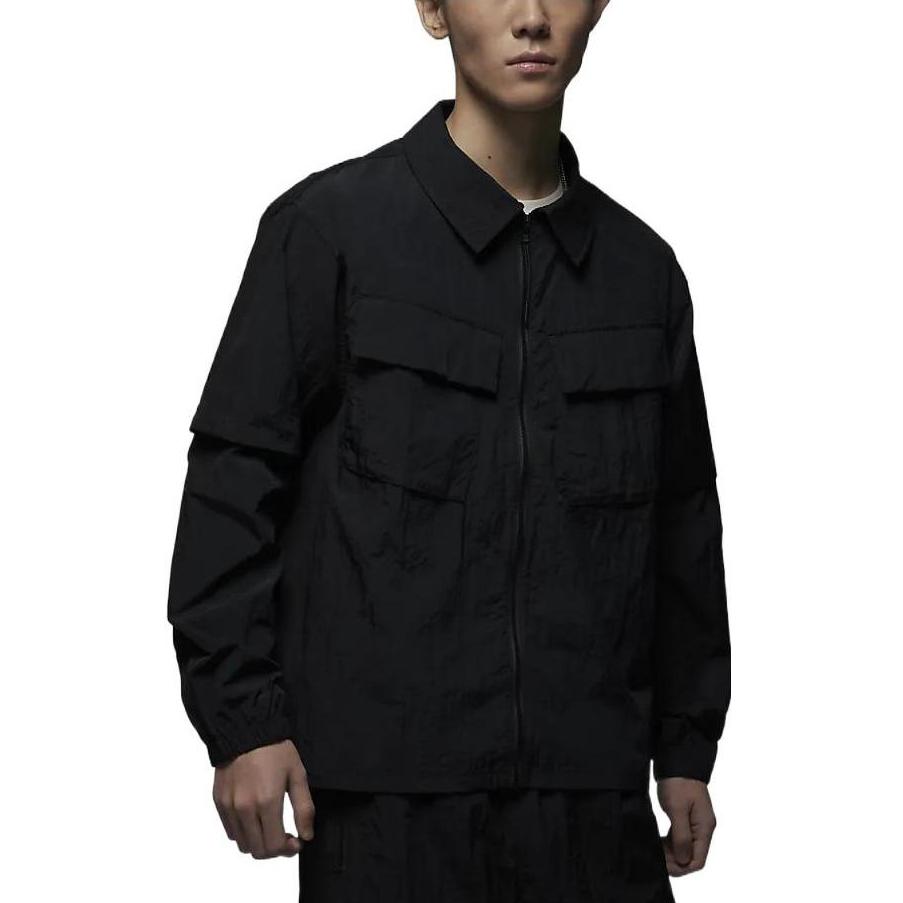 Jordan SS23 Тканая практичная куртка Мужская Верхняя одежда Черный DV7694-010