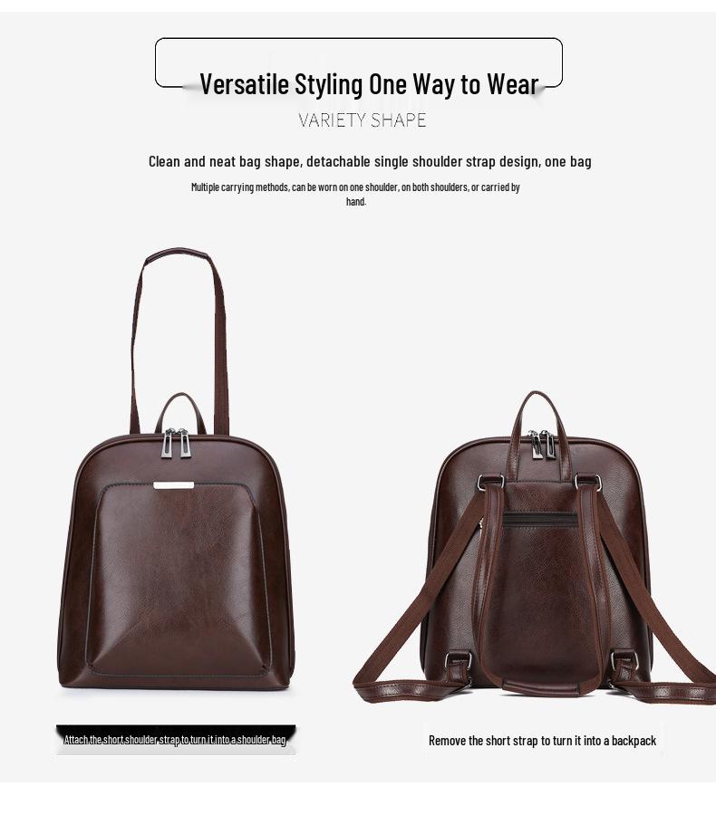 Стильный женский однотонный рюкзак и сумка через плечо для колледжа - Повседневная мода из ПУ кожи для путешествий и студентов