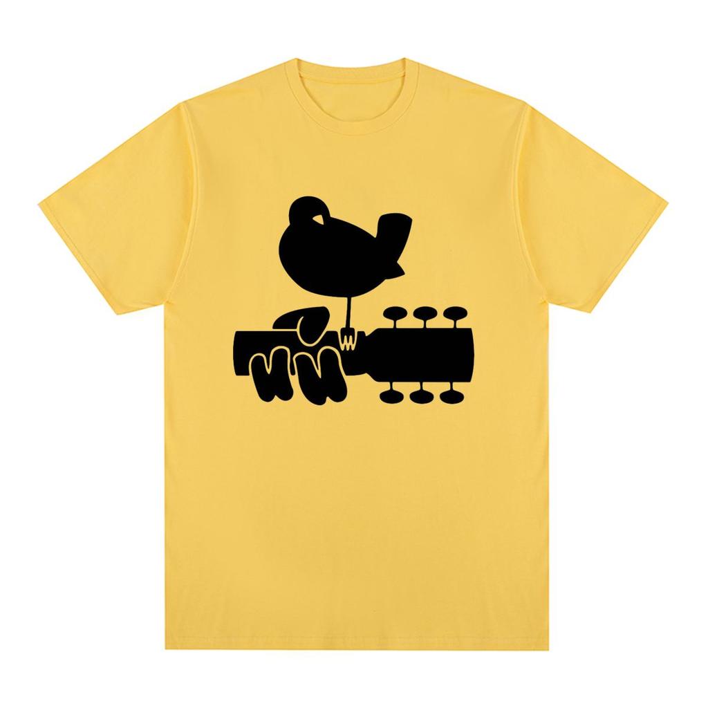 Woodstock Bird Guitar Vintage T-shirt 1969 Funny Novelty Cotton 50th Anniversary Men T shirt New Tee Tshirt Womens Tops