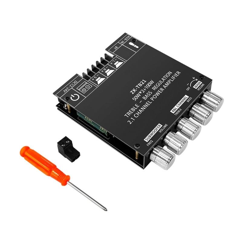 ZK-TB21 TPA3116D2 Совместимая с Bluetooth Плата Усилителя Сабвуфера 50 Вт+50 Вт 100 Вт 2.1-канальный Мощный Стерео Усилитель Басов