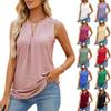 Casual Summer Hollow Out V-Neck Sleeveless Blouses for Women Fashion Elegant Loose Tank Tops for Women Solid Pullover Tunic