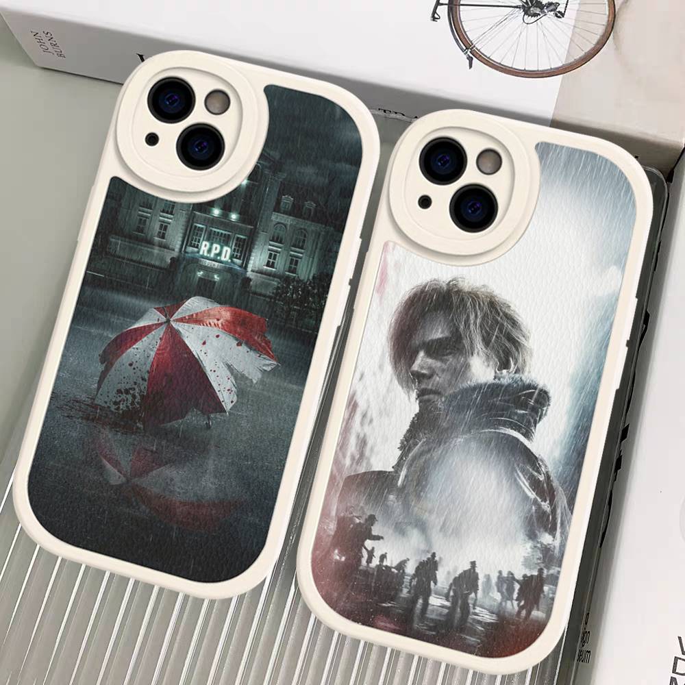 R-RESIDENT GAME E-EVILS Leather Phone Case For iPhone 16 15 14 13 12 11 Pro Max Plus Cover