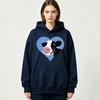 Unisex Graphic Hoodie Cute Cow Heart Print Oversized Pullover Harajuku Streetwear Kawaii Animal Lover Casual Fashion Sweatshirt