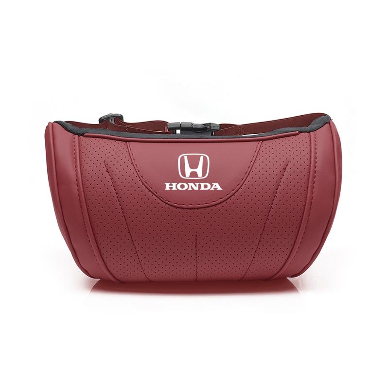 Honda Car Seat Headrest Auto Logo Neck Pillow For Honda 5th Vezel Civic FIT CRV Insight Accord Jazz HRV Stepwgn Pilot City CRX EC5