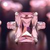 Xiaomi Huitan Cute Women Ring Silver Color Inlaid Shiny Pink Cubic Zirconia Elegant Wearable Jewelry for Party Wedding Chic Accessories