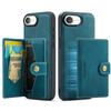 For iPhone 16e Case JEEHOOD J01 Retro Leather Phone Back Cover with Detachable Magnetic Card Holder