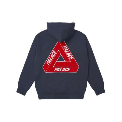 Palace Толстовка из три-шенилла с треугольным логотипом на спине, мужская толстовка темно-синего цвета PAL-FW21-307