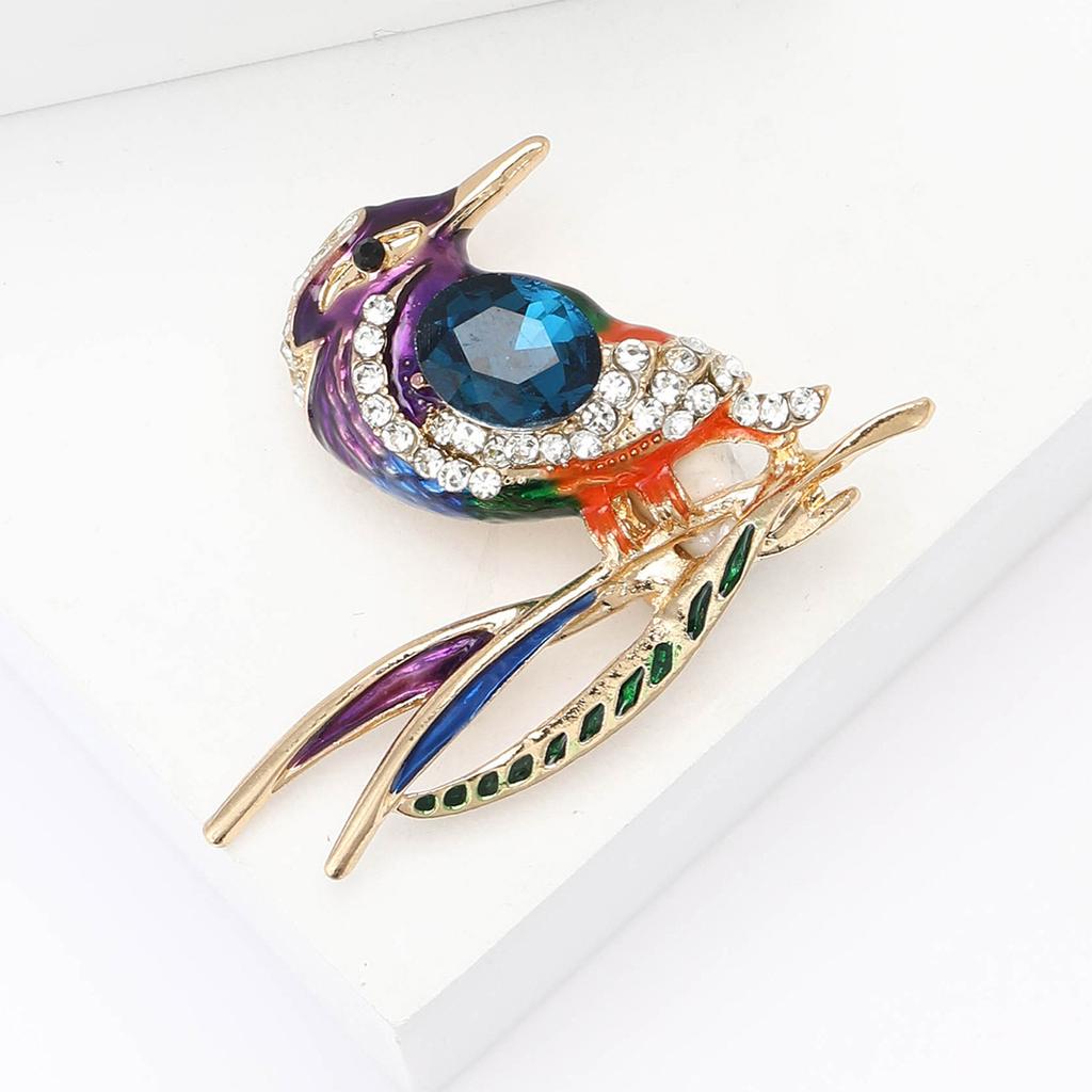 Rhinestone Woodpecker Brooch, High-end Women's Clothing Chest Flower Accessory Brooch
