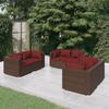 Day and Night - Day and Night Garden Furniture Set 6 Pieces and Brown Synthetic Rattan Cushions