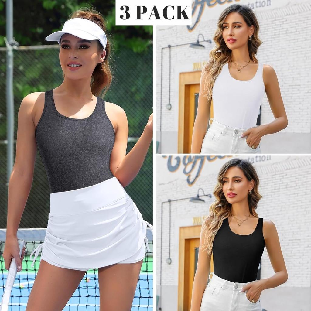 CHARMLEAKS Бюстгальтер-полка, топы на бретелях, топы для тренировок, рубашка для йоги, женская хлопковая майка, 3 упаковки