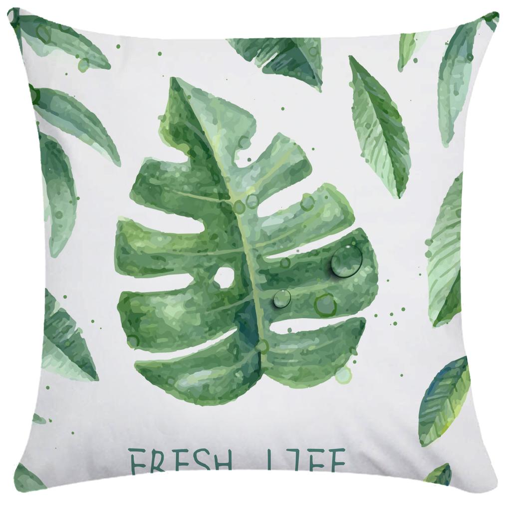 Чехол для подушки с пальмовым листом, скандинавская ручная роспись, наволочка с растениями, мягкая наволочка, короткая плюшевая наволочка