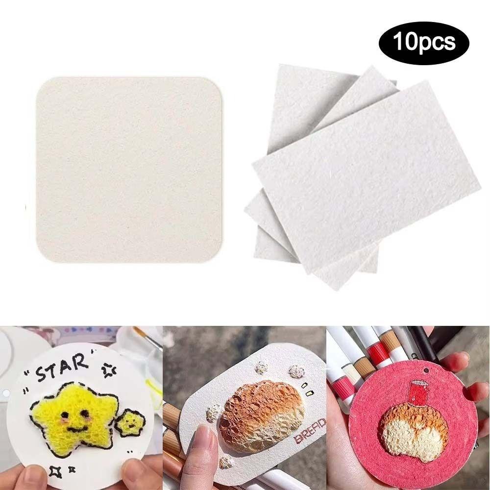 10Pcs Educational Toys Foam Texture Painting Paper Round Shape 3D Round Board Paper Handicraft Toy