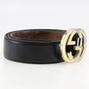 Gucci Переплетающийся ремень 114876 GG черный кожа Sima мужской Б/У